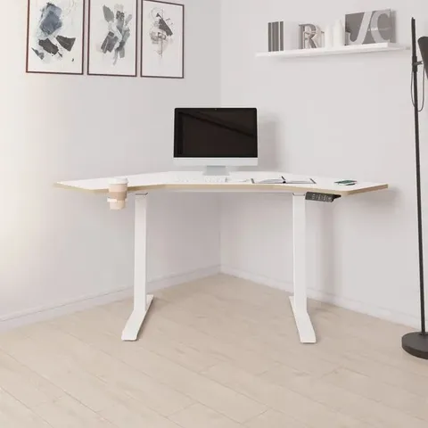 BOXED GINO SMART CORNER DESK - WHITE (1 BOX)