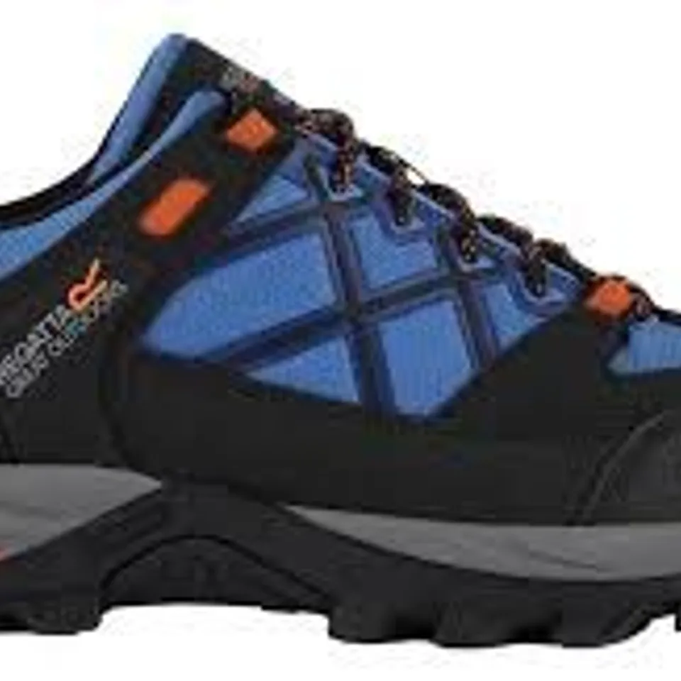 BRAND NEW REGATTA MENS SAMARIS III WATERPROOF WALKING SHOES OLYMPIAN BLUE/BLACK/TANGO UK SIZE 9.5