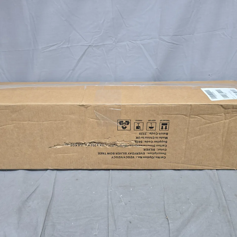 BOXED SILVER BOW PRE-LIT CHRISTMAS TREE - COLLECTION ONLY