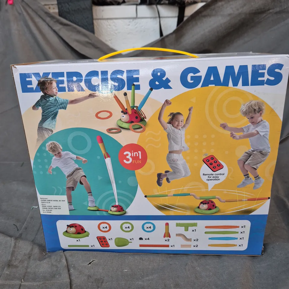 EXERCISE & GAMES KIDS’ ACTIVITY TOY SET WITH LADYBUG BALANCE BASE & ACCESSORIES (3 IN 1 FUN)