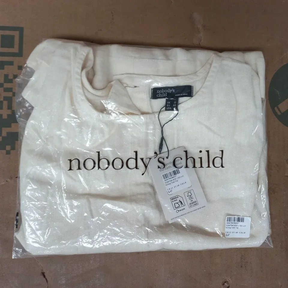 BAGGED NOBODY'S CHILD STIRLING TANK TOP IN CREAM SIZE UK 12