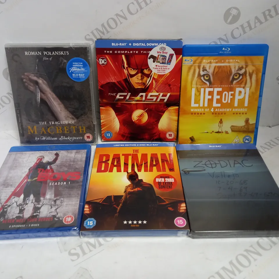 LOT OF APPROXIMATELY 28 BLU-RAYS, TO INCLUDE ZODIAC, MACBETH, THE BOYS, ETC