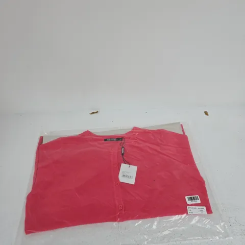 PURE & NATURAL LADIES CREW NECK CARDIGAN β CORAL β UK SIZE 12