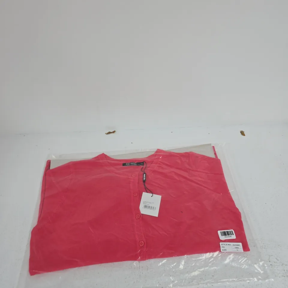 PURE & NATURAL LADIES CREW NECK CARDIGAN – CORAL – UK SIZE 12