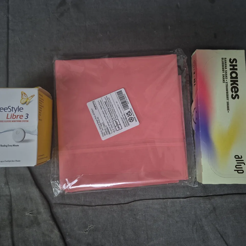 APPROXIMATELY 10 ASSORTED HOUSEHOLD ITEMS TO INCLUDE ABBOTT FREESTYLE LIBRE 3 GLUCOSE MONITORING SYSTEM, AIRUP SHAKES AROMA PODS, ETC