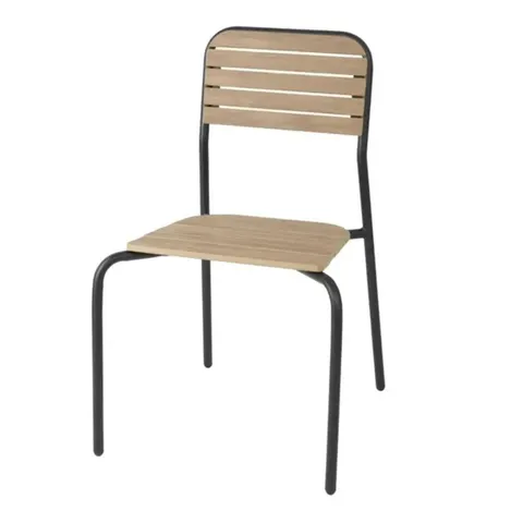 BOLERO SANTORINI GARDEN CHAIRS WITH WOOD EFFECT (4 PIECES)