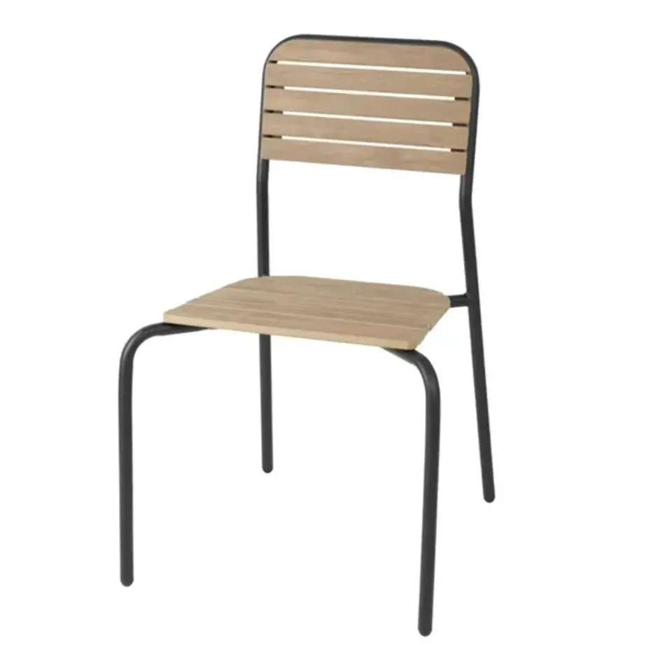 BOLERO SANTORINI GARDEN CHAIRS WITH WOOD EFFECT (4 PIECES)