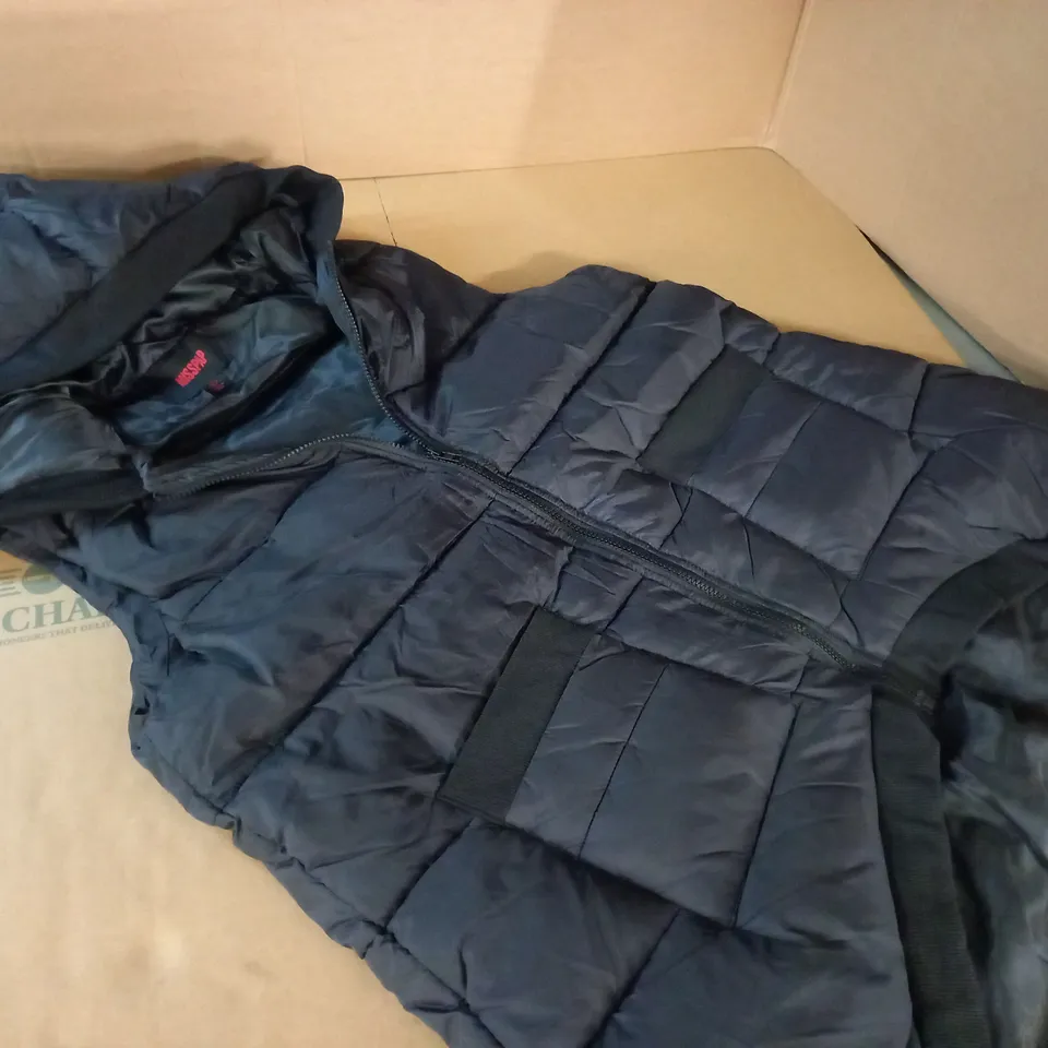 MISSPAP RIBBED TRIM HOODED PUFFER GILET - UK 12