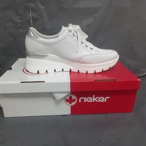 RIEKER WEDGE PLATFORM TRAINERS WHITE SIZE 6