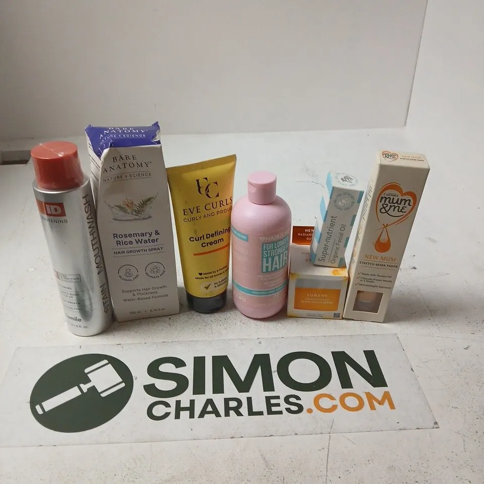 APPROXIMATELY 15 ASSORTED HEALTH & BEAUTY PRODUCTS TO INCLUDE HISMILE ID WHITENING, ORGANIC FACIAL OIL, HAIRBURST CONDITIONER, ETC - COLLECTION ONLY