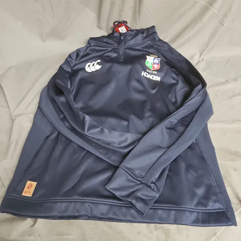 CANTERBURY BRITISH & IRISH LIONS 1/4 ZIP HOODY IN NAVY SIZE 2XL