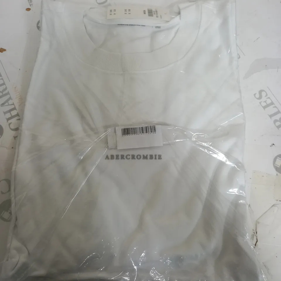 ABERCROMBIE & FITCH PREMIUM POLISHED TEE IN WHITE - MEDIUM