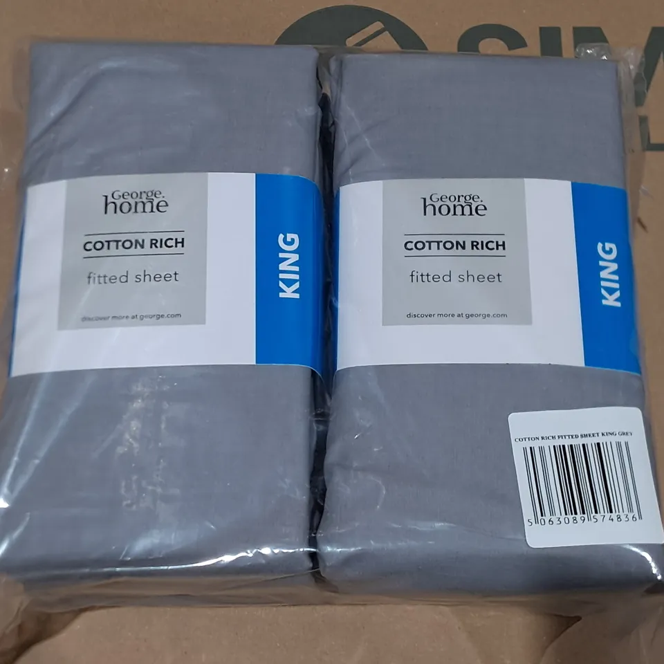 LOT OF 12 BRAND NEW COTTON RICH KING SIZE FITTED SHEETS IN GREY
