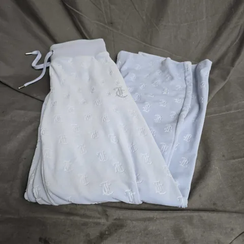 JUICY COUTURE VELOUR RHINESTONE TRACKSUIT PANTS IN BABY BLUE SIZE XS