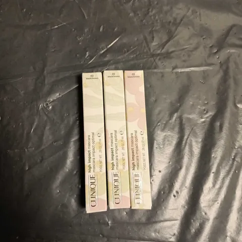 CLINIQUE HIGH IMPACT MASCARA – SHADE 02 BLACK/BROWN – SET OF 3