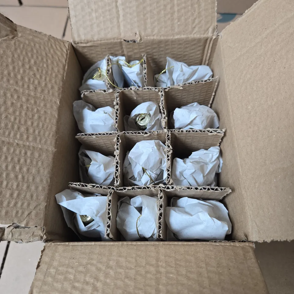 BOX OF 8 X 12 PACK OF GISELA GRAHAM GLASS SPIRAL HANGING ORNAMENT 