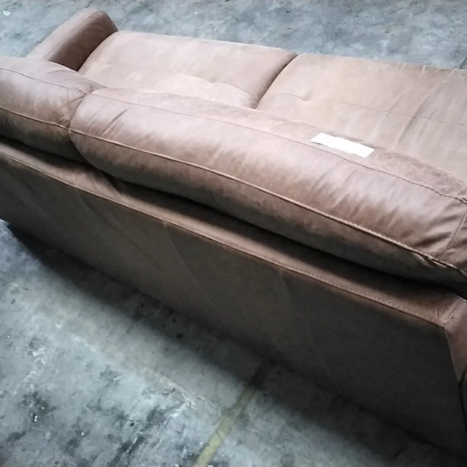 QUALITY ITALIAN DESIGNER PICENO LARGE SOFA RUSTIC BROWN LEATHER 