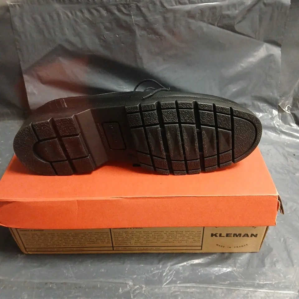 KLEMAN BLACK LEATHER LACE-UP SHOES – MADE IN FRANCE SIZE EU 44