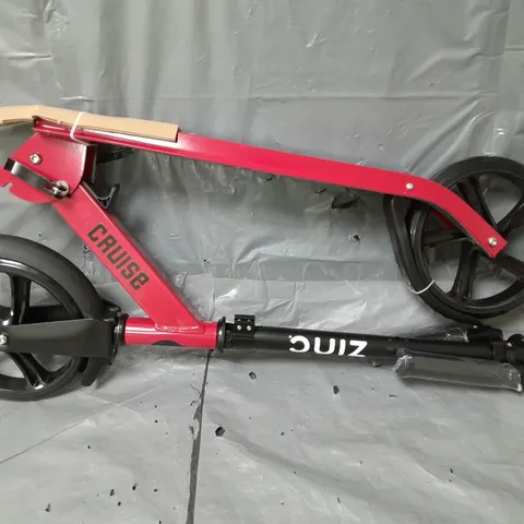 ZINC BIG WHEELED FOLDING CRUISE SCOOTER - RED