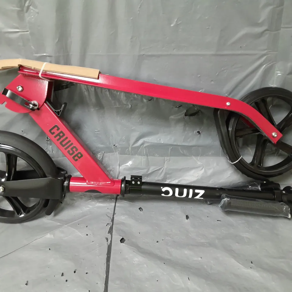 ZINC BIG WHEELED FOLDING CRUISE SCOOTER - RED RRP £69.99