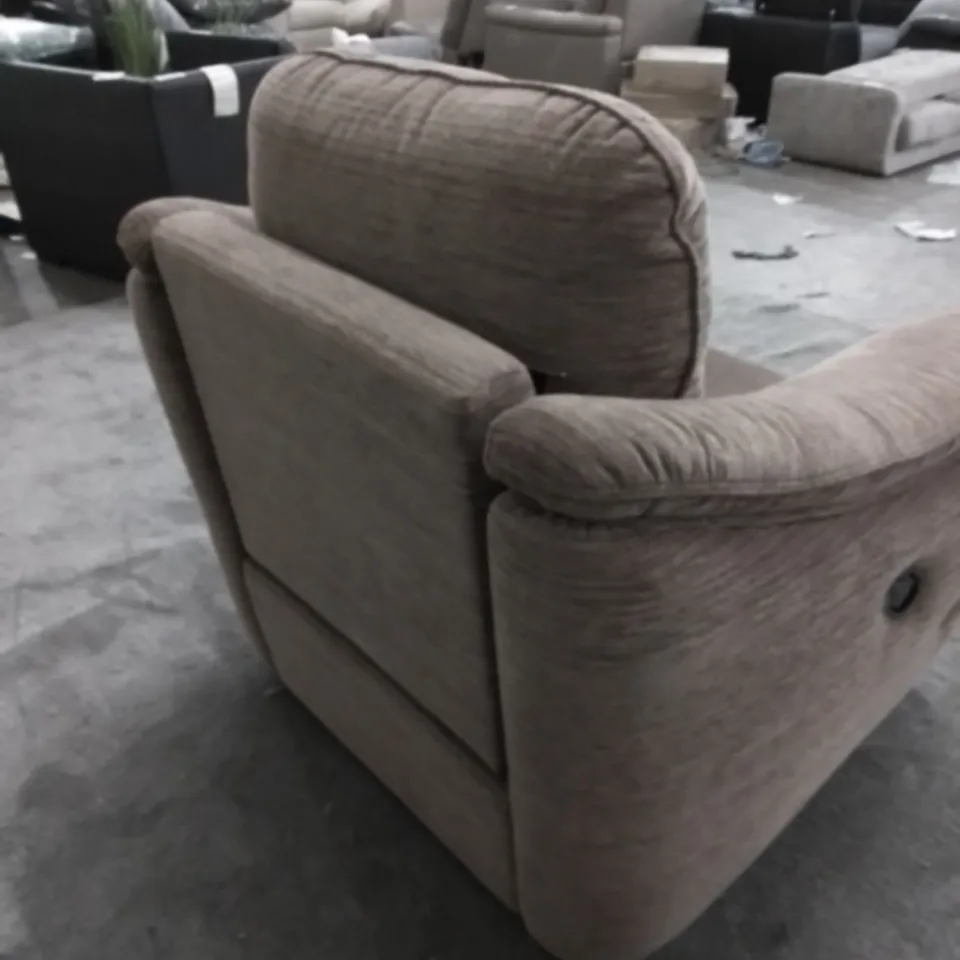 DESIGNER G PLAN MADE JACKSON VICTORIA GINGER FABRIC MANUAL RECLINING ARMCHAIR