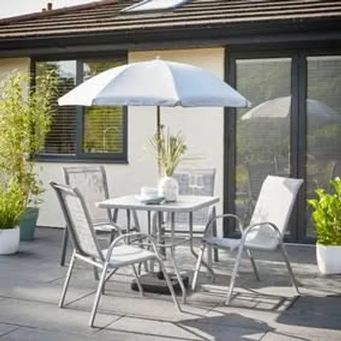 BOXED 6 PIECE METAL GARDEN DINING SET (1 BOX)