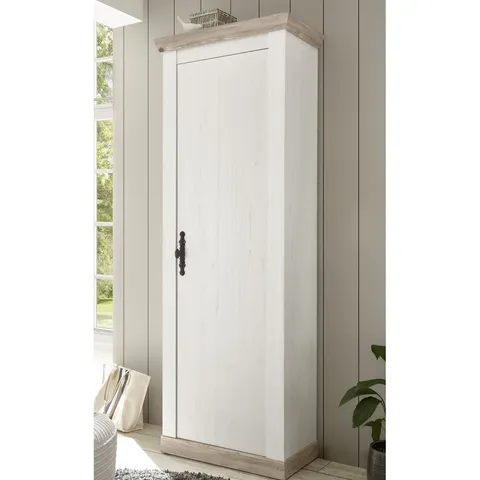 BOXED SAYBROOK 1 DOOR WARDROBE - WHITE (2 BOXES)