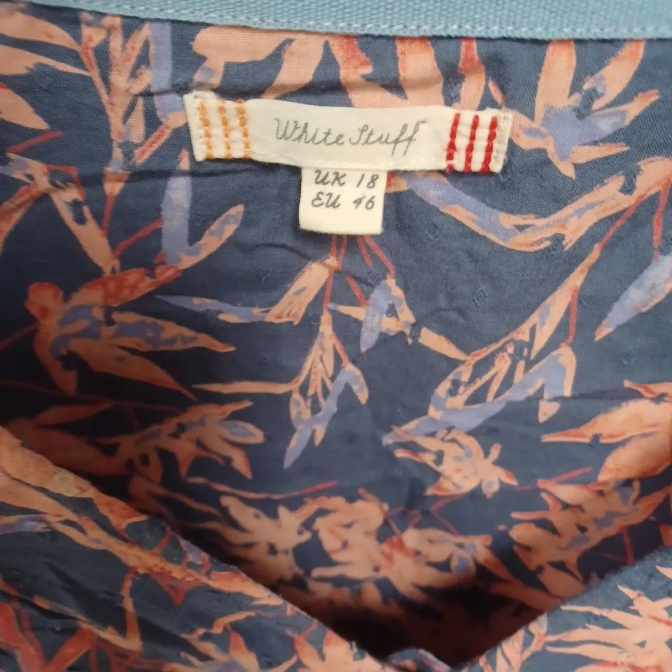 WHITE STUFF WOMEN'S BLUE FLORAL TOP – UK 18 (EU 46)