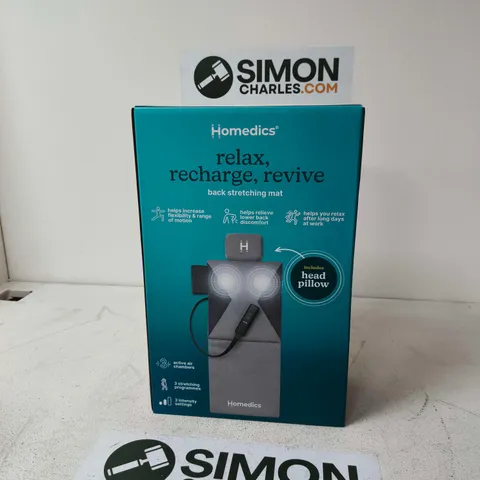 HOMEDICS RELAX, RECHARGE, REVIVE BACK STRETCHING MAT WITH HEAD PILLOW 