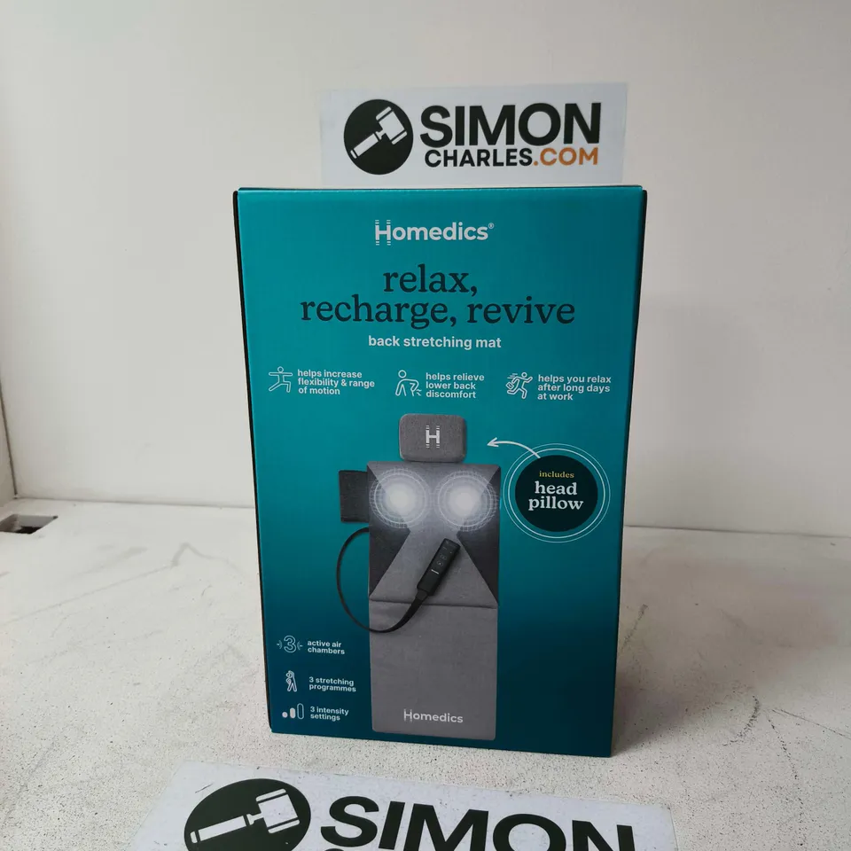 HOMEDICS RELAX, RECHARGE, REVIVE BACK STRETCHING MAT WITH HEAD PILLOW