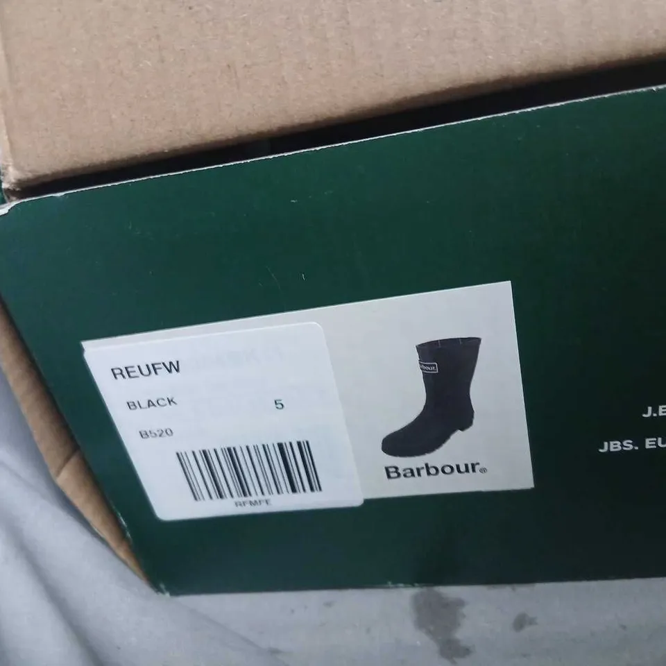 BARBOUR WATERPROOF BOOTS – BLACK, UK 5 (BARBOUR FOOTWEAR) 