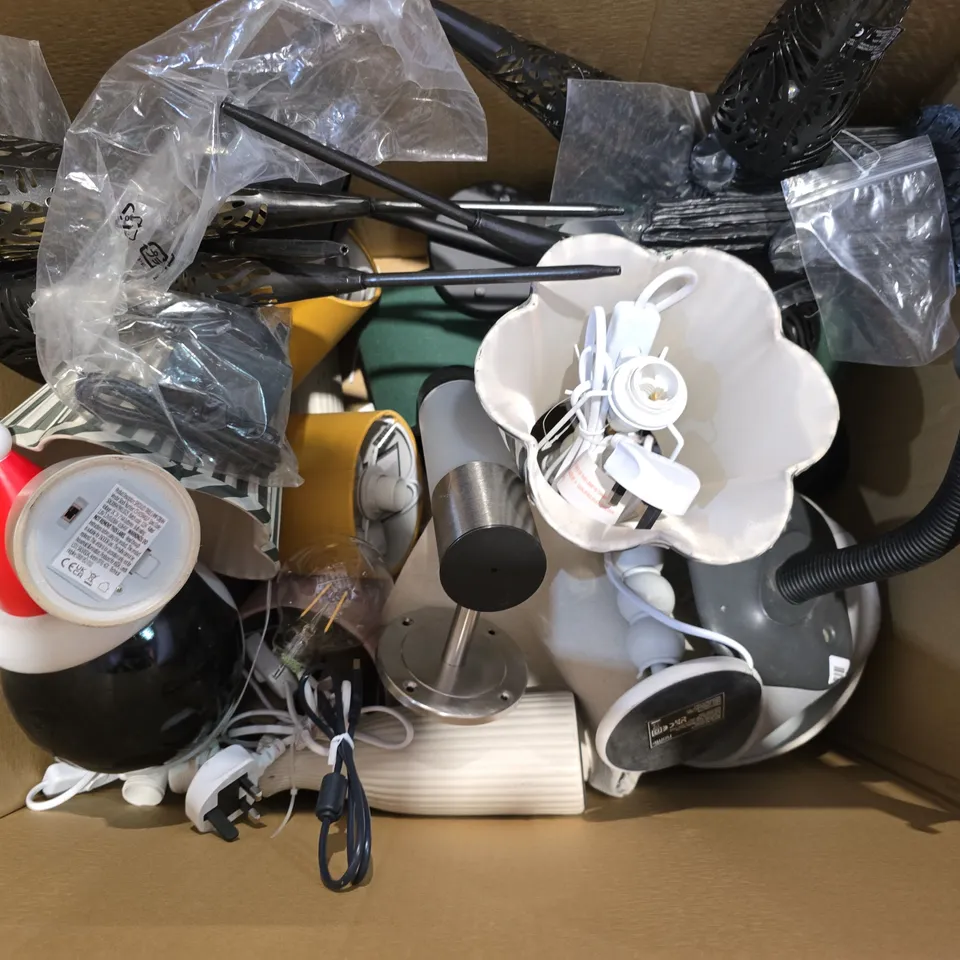 APPROXIMATELY 20 ASSORTED INDOOR AND OUTDOOR LIGHTING PRODUCTS TO INCLUDE LAMPS, WALL LIGHTS, AND CHRISTMAS DECOR ETC. 