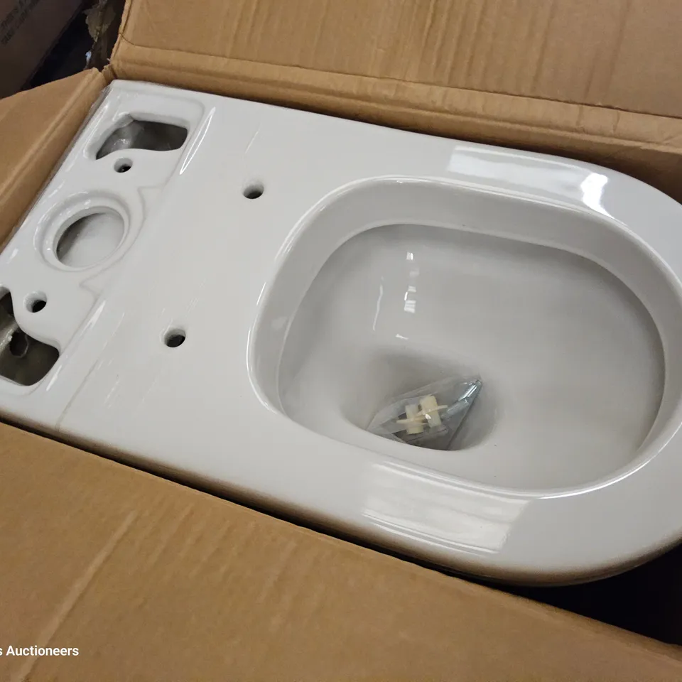 BOXED CONTEMPORARY GALENE CLOSE COUPLED OPEN BACK PAN WC WHITE