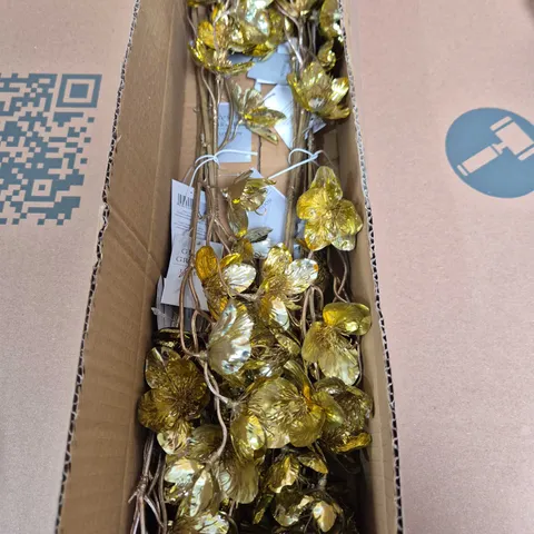 BOX OF APPROZ 12 GISELA GRAHAM DECORATIVE GOLD-TONE ARTIFICIAL FLOWERS