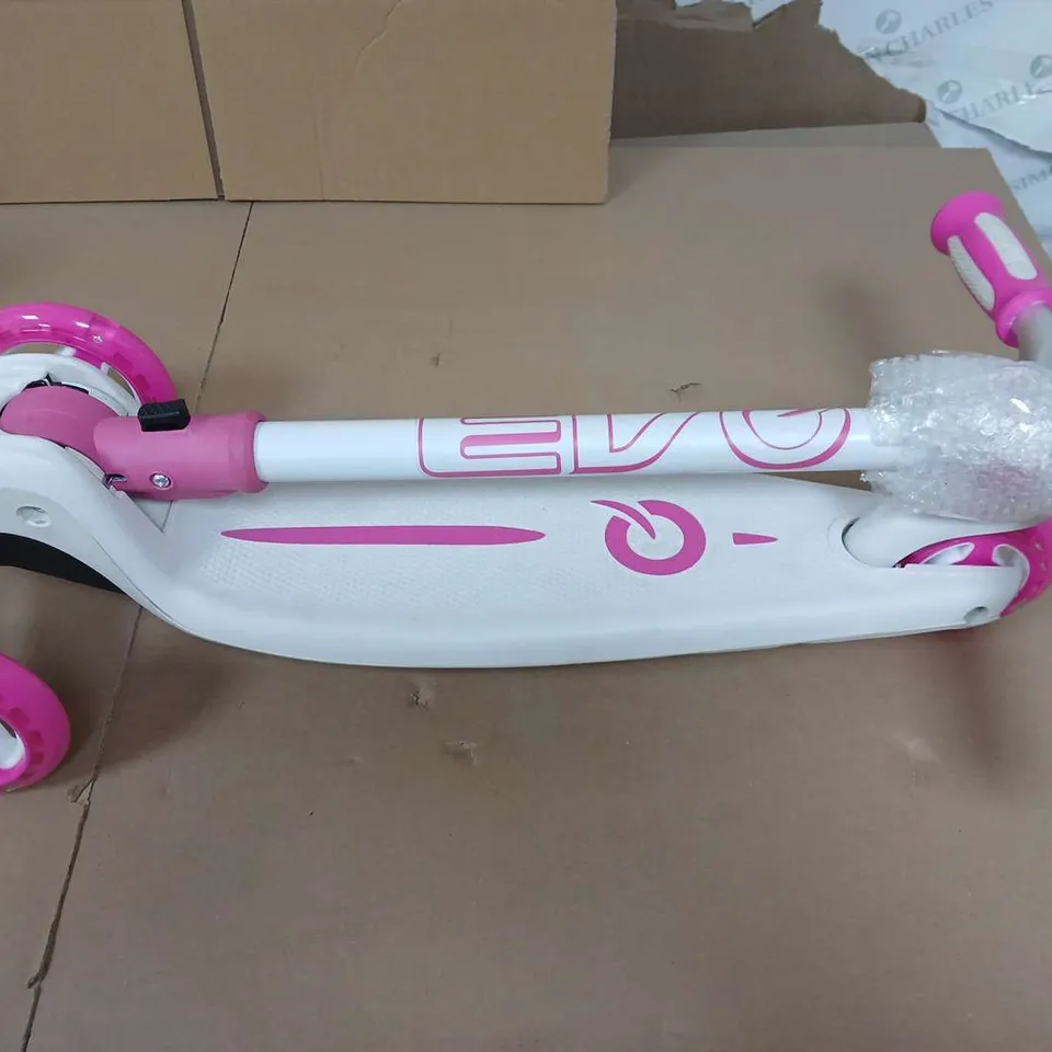 EVO COLOUR BURST PINK AND WHITE KIDS SCOOTER RRP £50