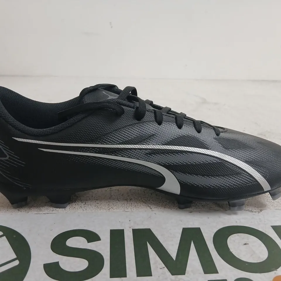 BLACK FOOTBALL BOOT WITH SILVER STRIPE AND AUTOGRAPH