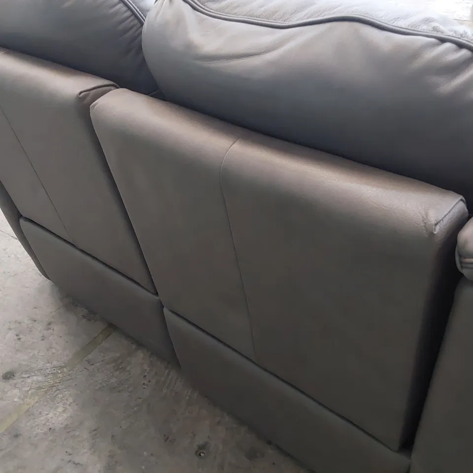 QUALITY BRITISH DESIGNER G PLAN JACKSON POWER RECLINING TWO SEATER SOFA CAPRI GREY LEATHER