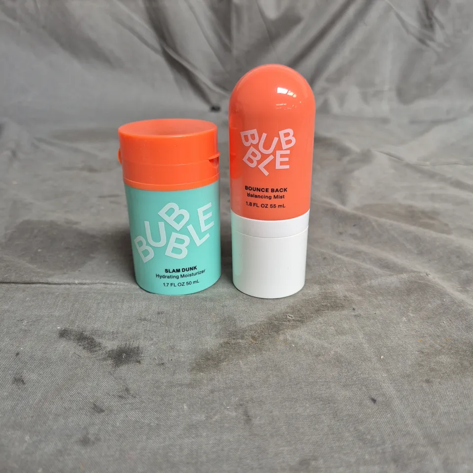 BUBBLE SLAM DUNK MOISTURISER 50ML AND BOUNCE BACK BALANCING MIST 55ML