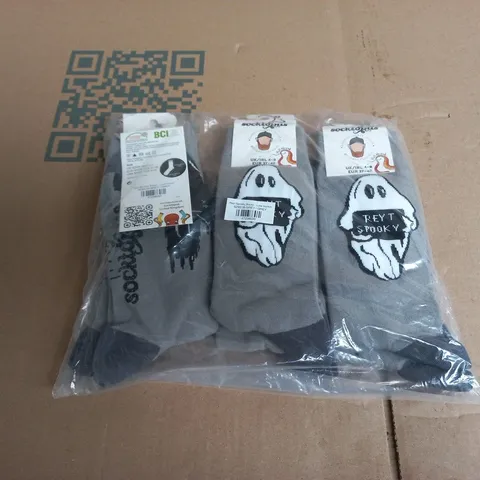 LUKE HORTON X SOCKTOPUS β GHOST DESIGN, 6 PACK, UK 4-8 (EUR 37-42)