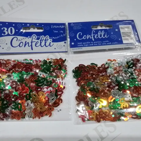 LOT OF 144 BRAND NEW 14G PACKS OF METALLIC NO30 CONFETTI IN MULTI