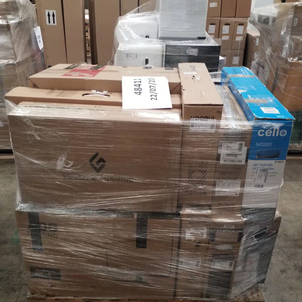 PALLET OF APPROXIMATELY 17 UNPROCESSED RAW RETURN MONITORS TO INCLUDE;