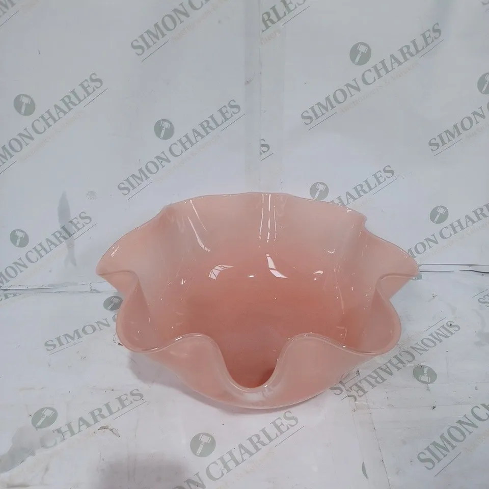 ANTHROPOLOGIE GLASS DECORATIVE BOWL PINK - COLLECTION ONLY