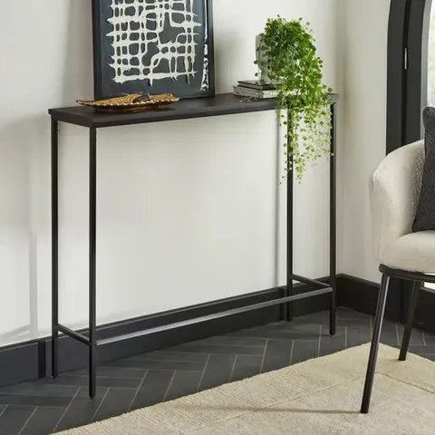 BOXED TRENT CONSOLE TABLE BLACK MANGO WOOD (1 BOX)