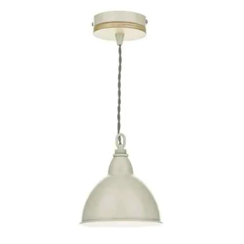 BOXED DAR LIGHTING BLYTON 1 LIGHT CEILING PENDANT LIGHT NATURAL CREAM PAINTED SHADE