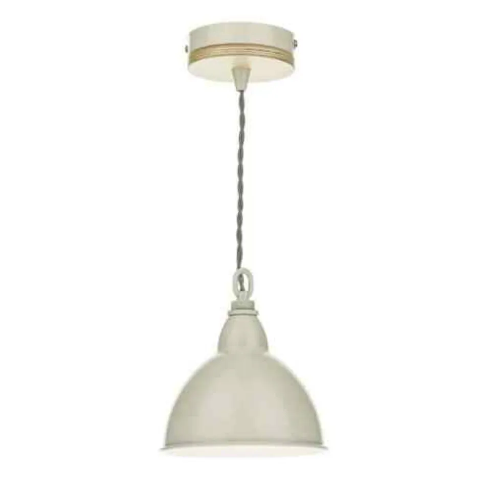 BOXED DAR LIGHTING BLYTON 1 LIGHT CEILING PENDANT LIGHT NATURAL CREAM PAINTED SHADE
