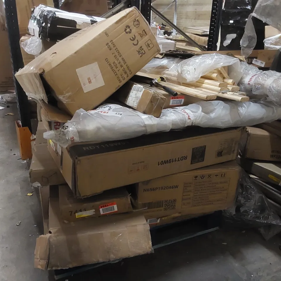 PALLET CONTAINING A LARGE QUANTITY OF ASSORTED FURNITURE PARTS ECT