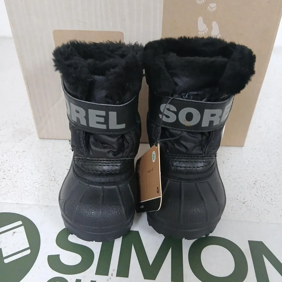 SOREL SNOW COMMANDER TODDLER BOOTS, BLACK – UK 3