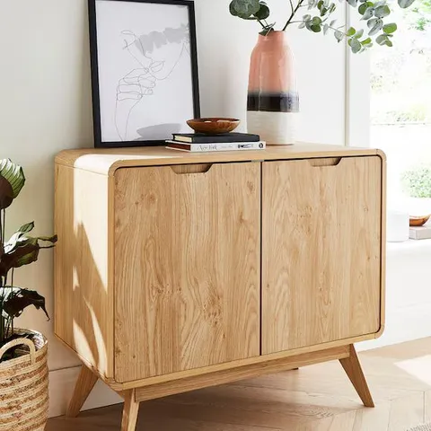 BOXED OSLO 2 DOOR COMPACT SIDEBOARD - OAK EFFECT