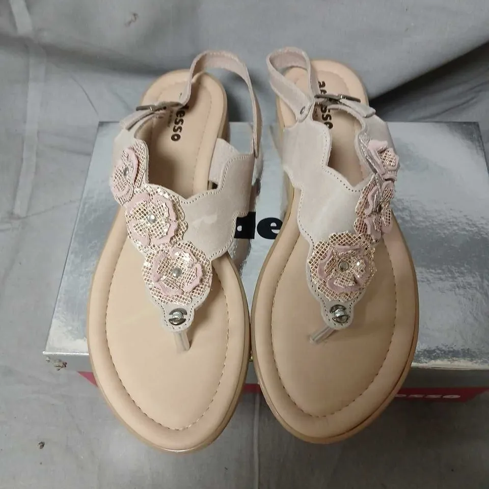 ADESSO ROSE GOLD EMBELLISHED SANDALS – UK 8 (EU 41)