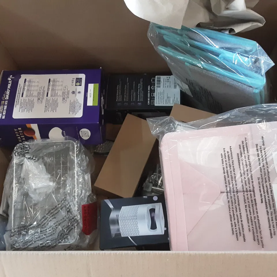 PALLET OF ASSORTED HOMEWARE ITEMS TO INCLUDE MOSQUITO KILLERS, STORAGE BOXES, CHOCOLATE EGGS ETC